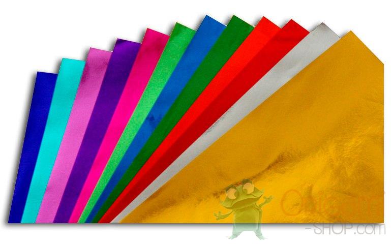 Pack Foil paper - 12 colors - 24 sheets - 35x35 cm (14x14)
