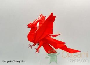 Big collection of red origami paper banners by almoond